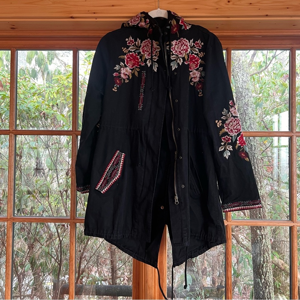 JOHNNY WAS EMBROIDERED CANVAS JACKET